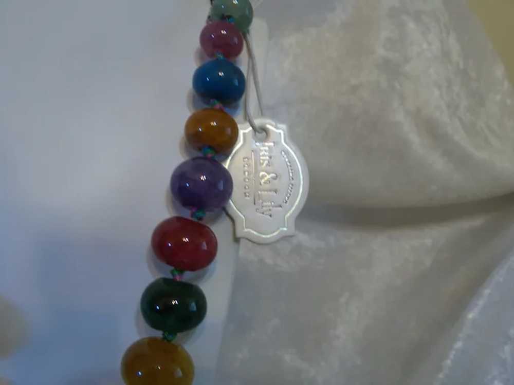 Signed Iris & Lily London Agate Necklace - image 2