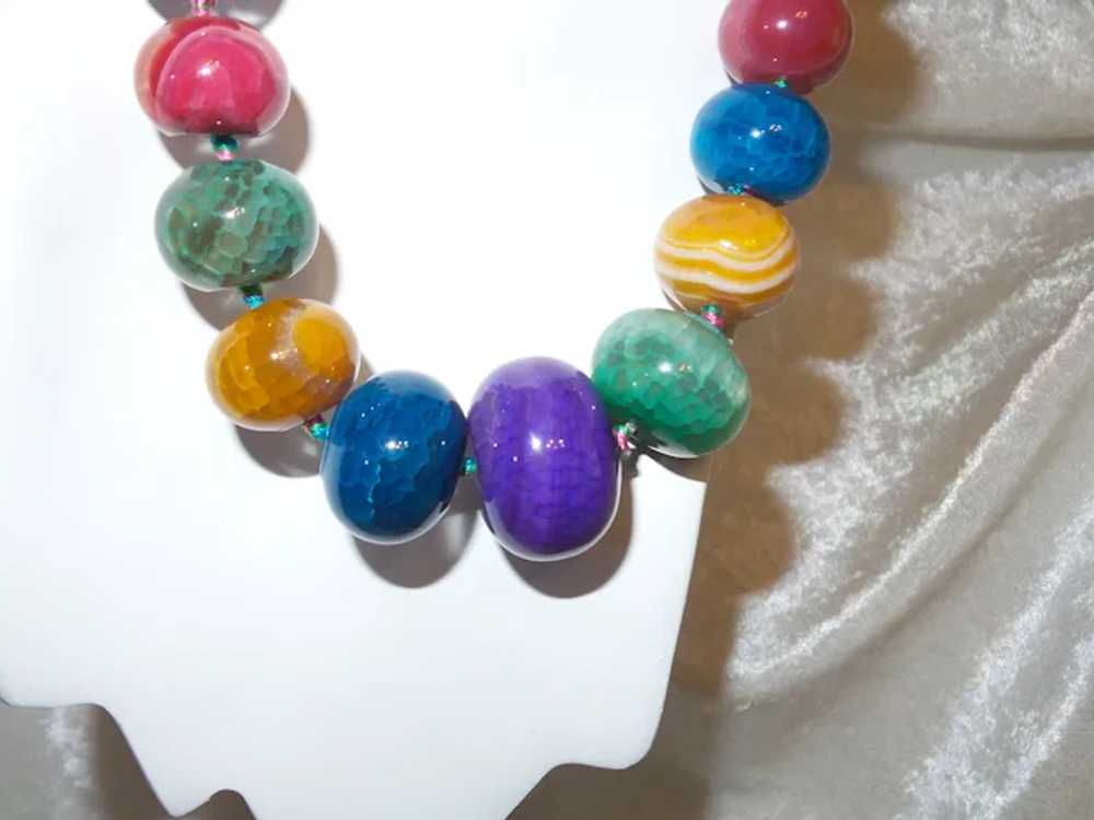 Signed Iris & Lily London Agate Necklace - image 4