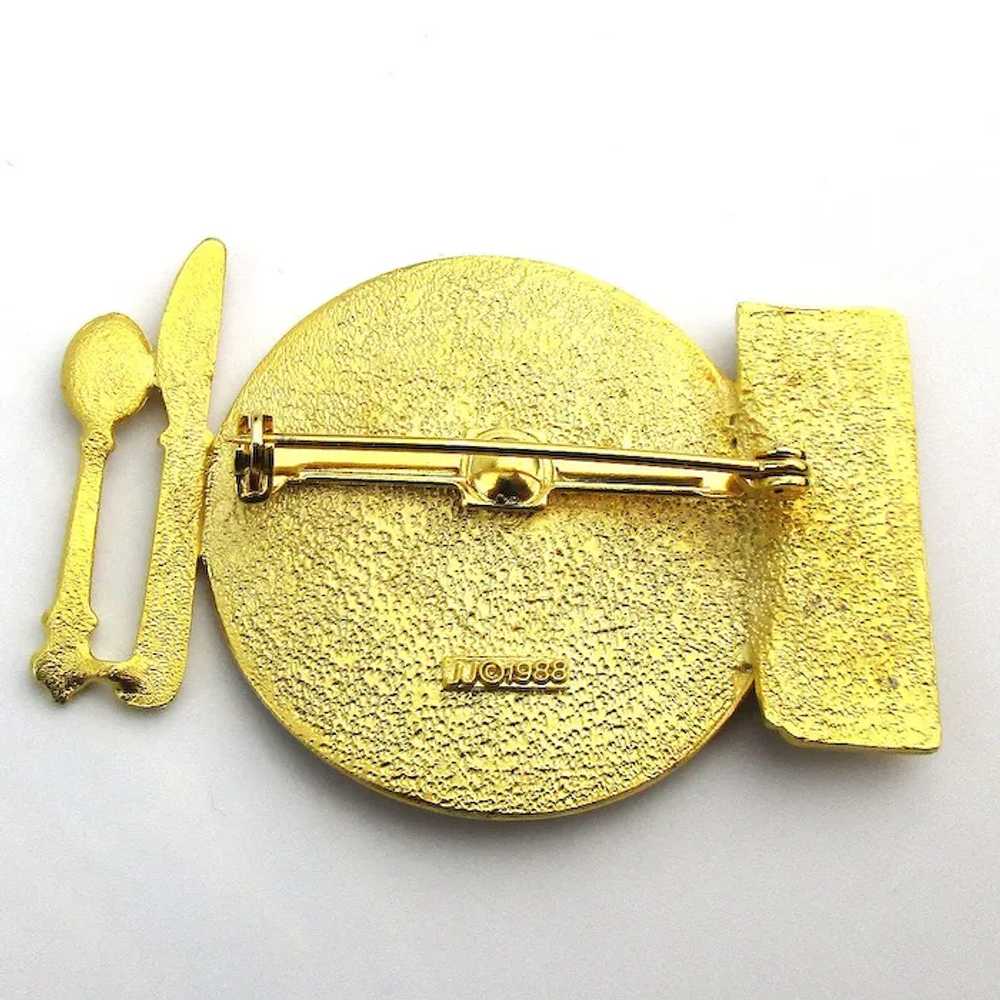 JJ Jonette Jewelry Pin - Your Dinner Plate Settin… - image 3