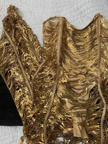 Other Gold Sequin Fringe Dress
