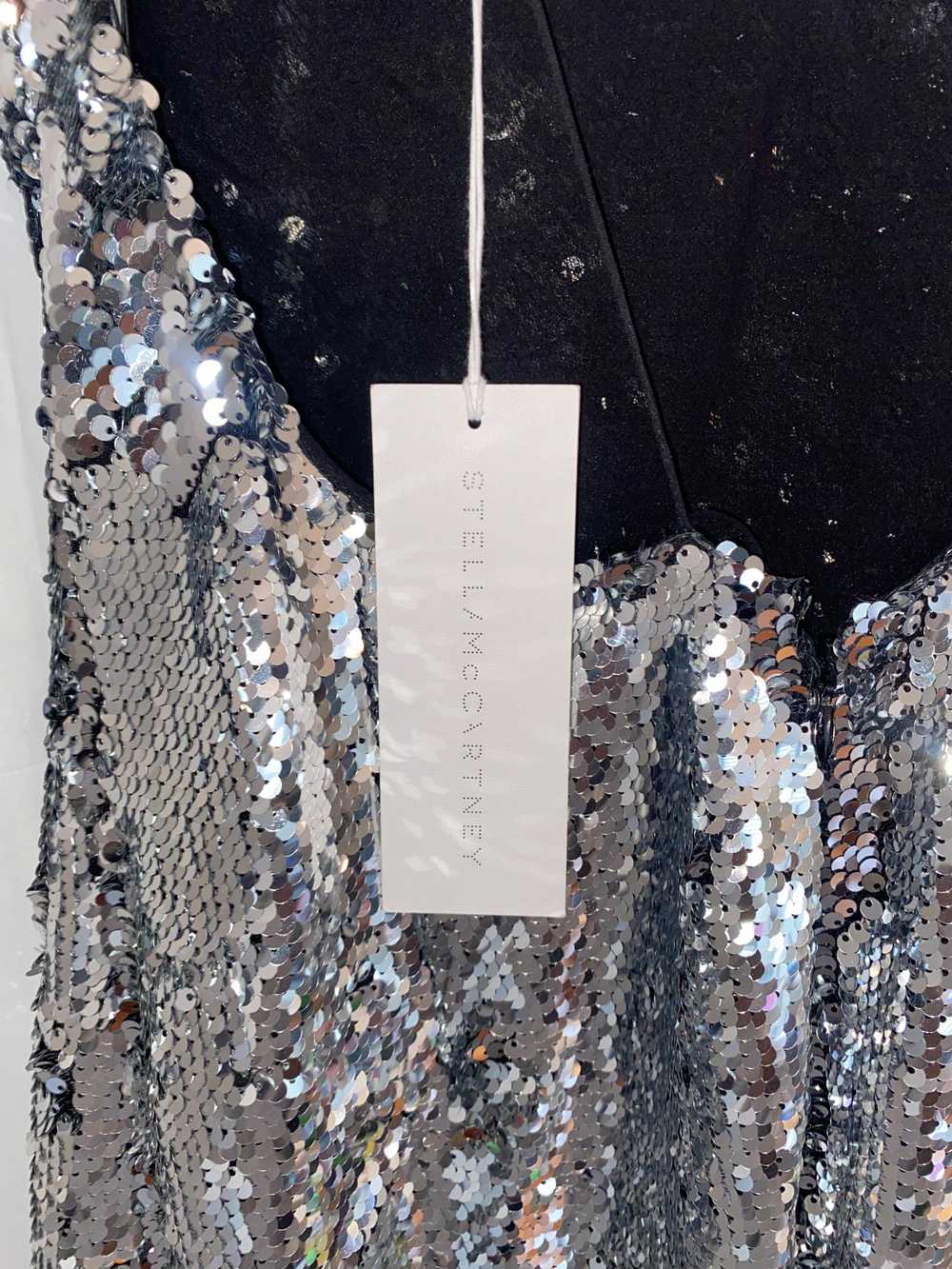 Stella McCartney Silver Sequin Midi Slip Dress - image 10