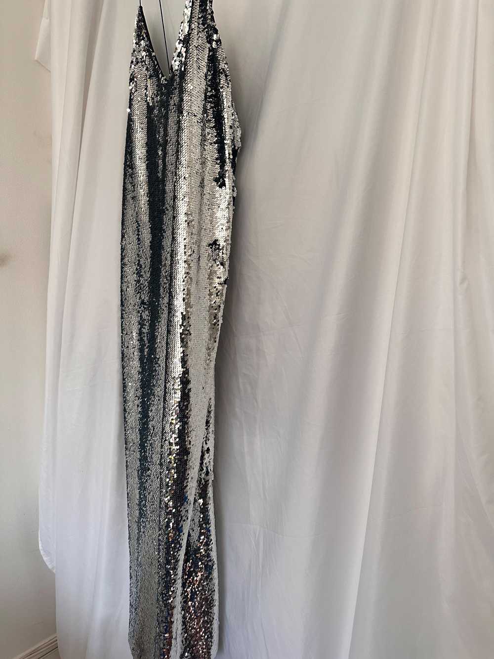 Stella McCartney Silver Sequin Midi Slip Dress - image 4