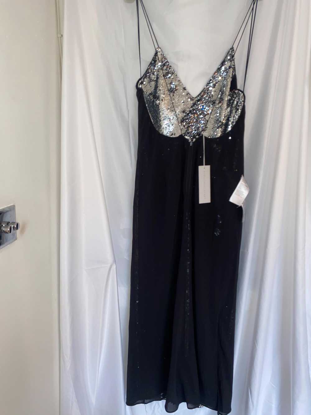 Stella McCartney Silver Sequin Midi Slip Dress - image 9