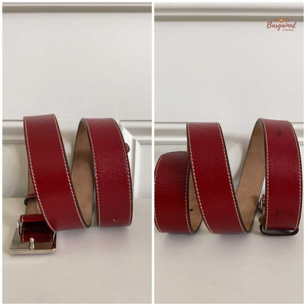 Gucci GUCCI Red Patent Leather Interlocking G Pla… - image 7