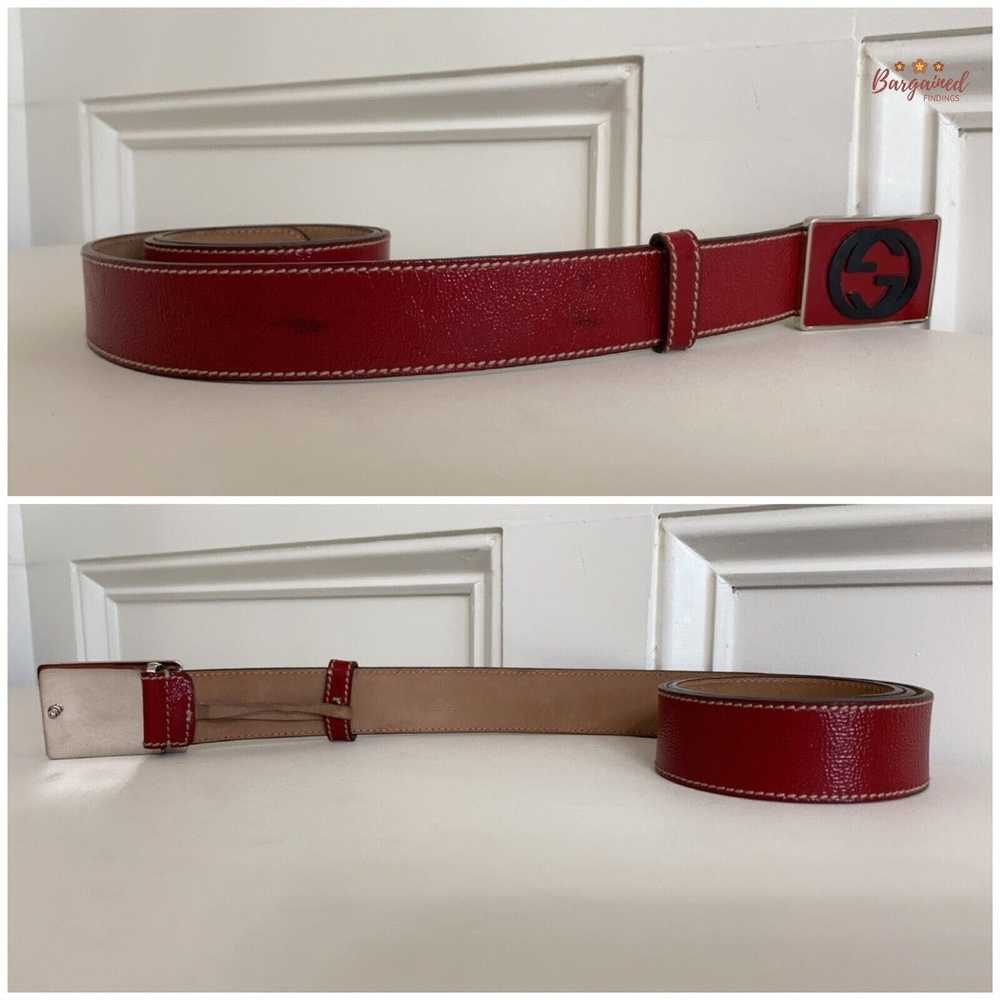 Gucci GUCCI Red Patent Leather Interlocking G Pla… - image 9