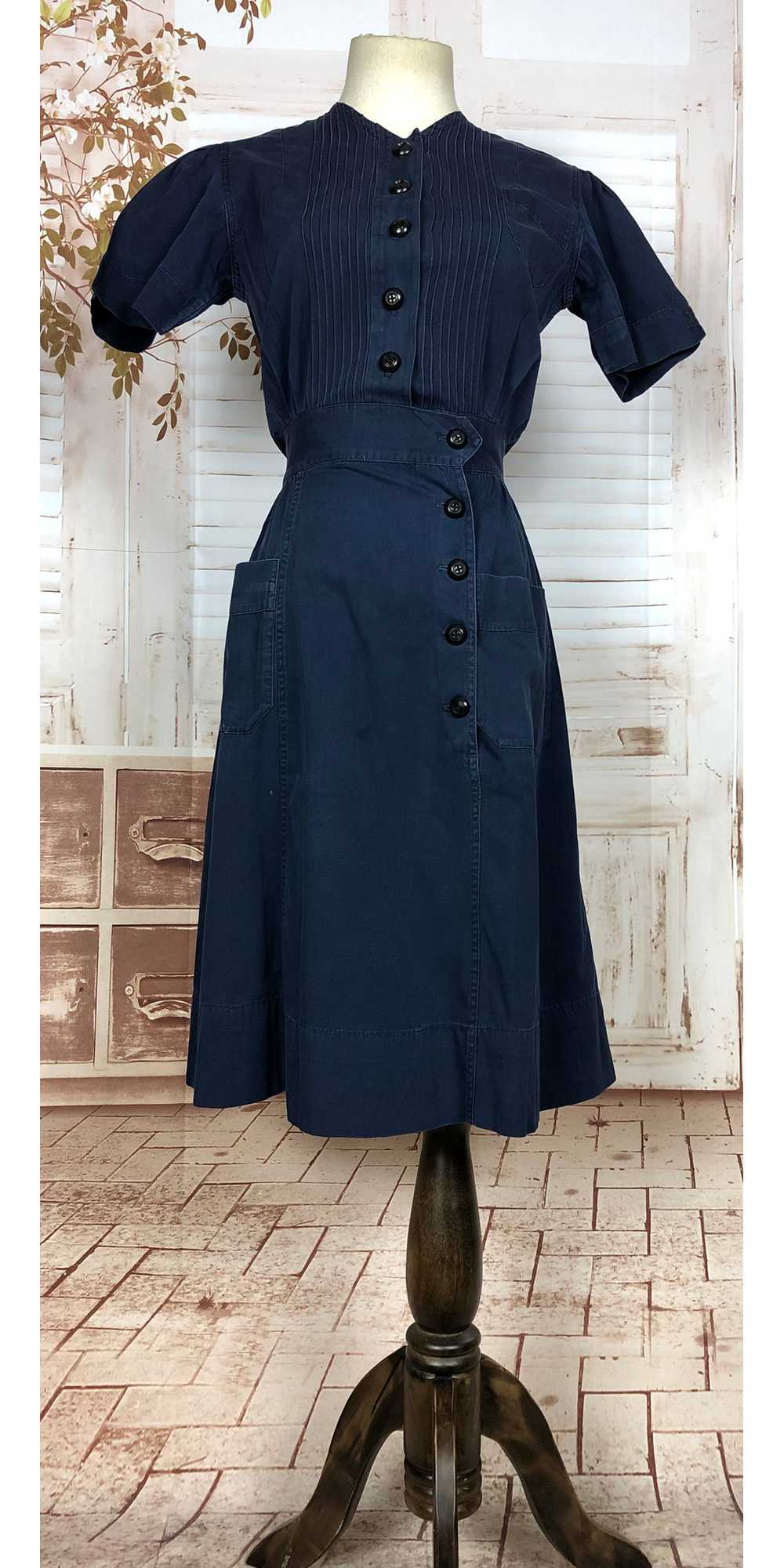 Super Rare Original 1930s Vintage Navy Blue Denim… - image 6