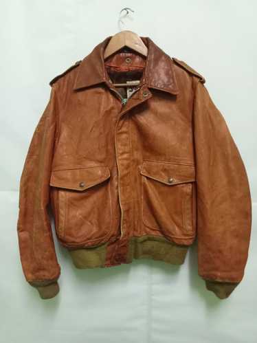 A2 Flyers Leather × Leather Jacket × Schott vintag