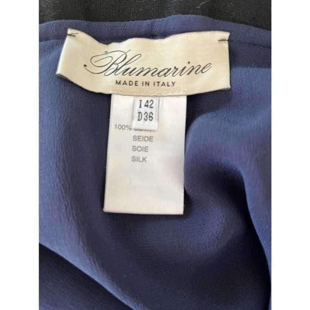 Blumarine Blumarine size 42 Italy silk navy blue … - image 7