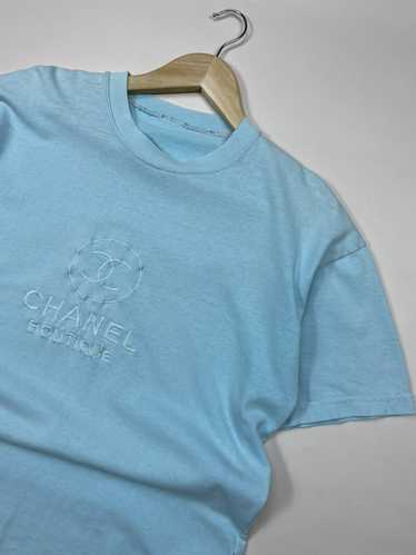 Coco Chanel Gabrielle Velvet Print Dark Blue T-Shirt - BOPF