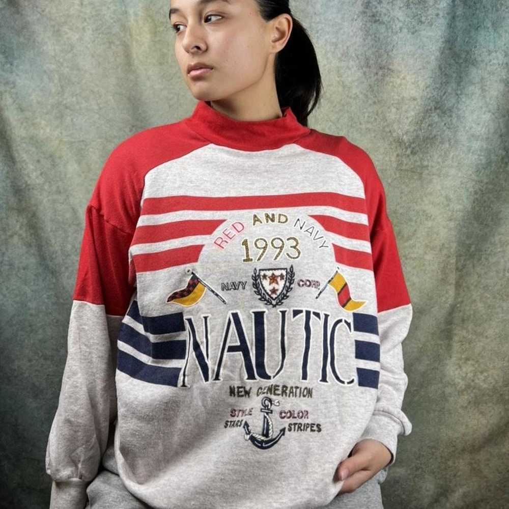 Streetwear × Vintage Vintage 90s Nautic Boat swea… - image 2