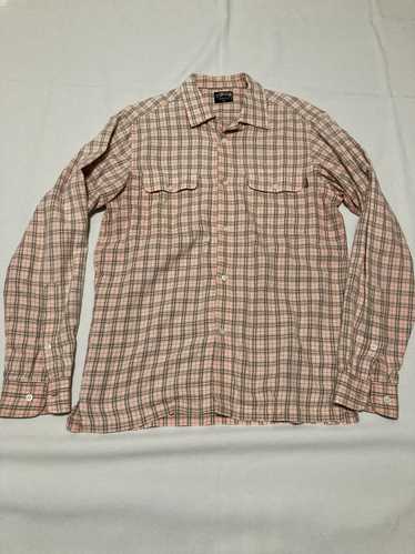 Stussy Pink/Brown Check Plaid Open Collar Shirt