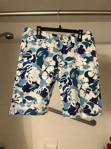 A BATHING APE◇ABC CAMO BEACH SHORTS/ショートパンツ/S/ポリエステル