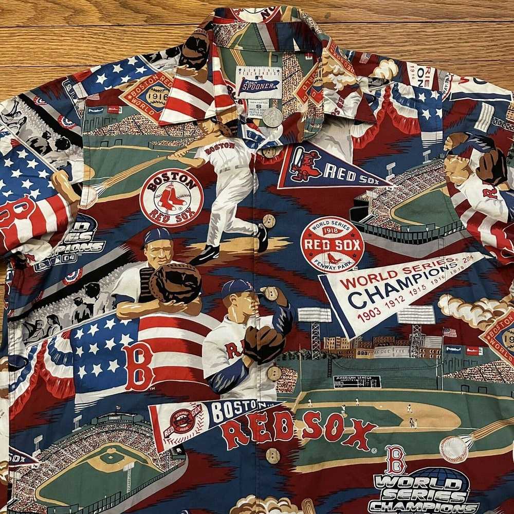 Reyn Spooner MLB Boston Red Sox Button Front Hawaiian Shirt Men's Large