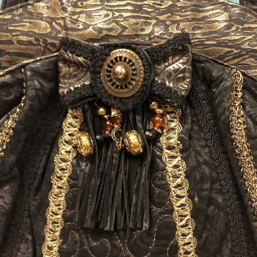 Vintage Viva Bags California BLACK gold Leather S… - image 3
