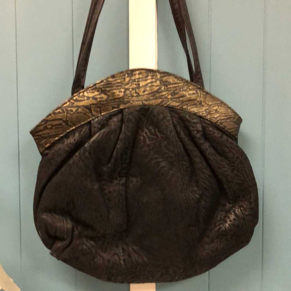 Vintage Viva Bags California BLACK gold Leather S… - image 4