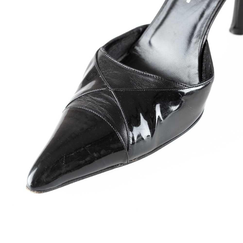 Chanel Chanel Black Leather Pointed Toe Lace Up H… - image 3