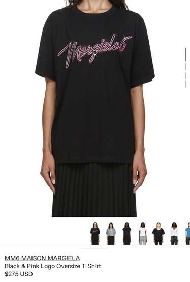 Maison Margiela Black & Pink Logo Oversized T-Shir