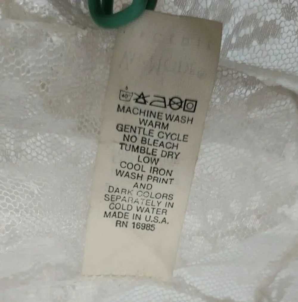 80s Val Mode Sheer Lace Robe Size M/L White Bridal - image 11
