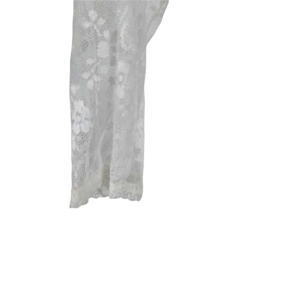 80s Val Mode Sheer Lace Robe Size M/L White Bridal - image 5