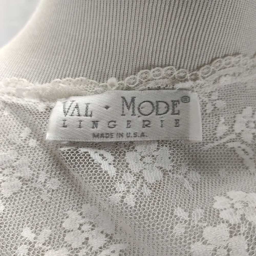 80s Val Mode Sheer Lace Robe Size M/L White Bridal - image 9