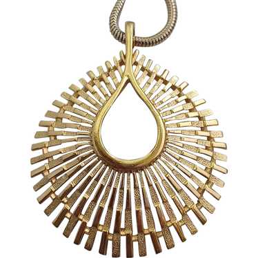 Crown Trifari Sunburst Pendant Necklace 1960's