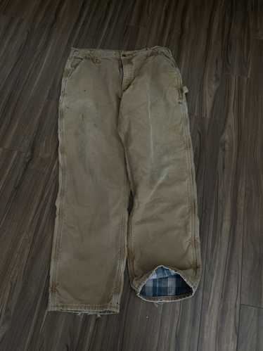 Vintage Carhartt Pants Men 38x30 See Actual Beige Work Dungaree Carpenter  VTG