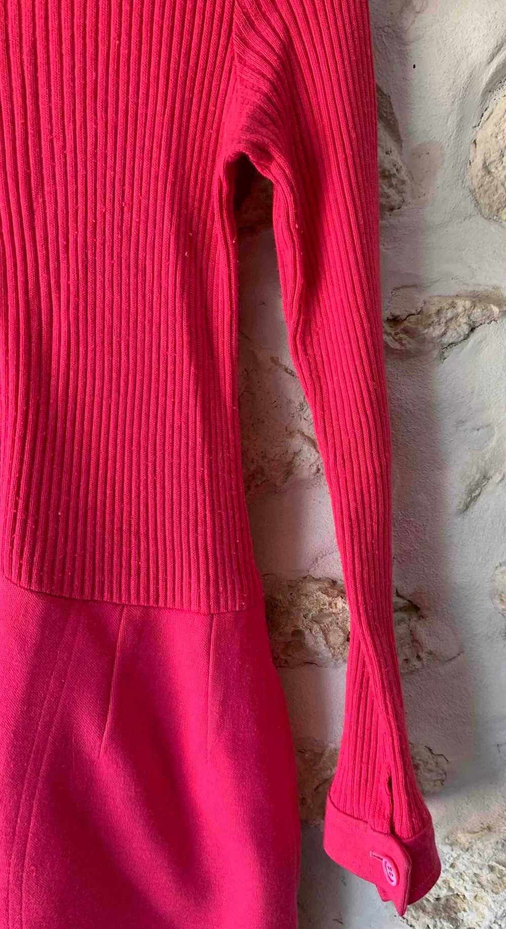 Rodier dress - Rodier candy pink A-line dress wit… - image 4