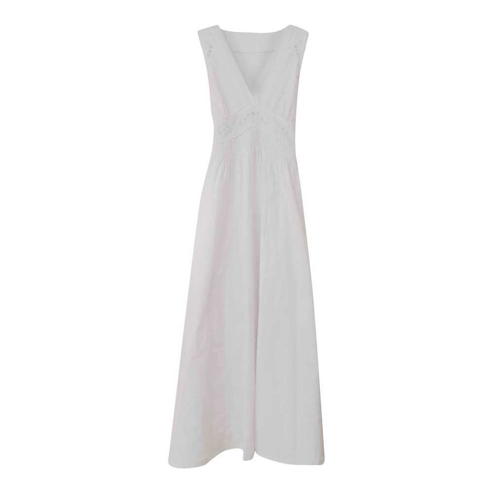 cotton dress - Long white cotton dress with discr… - image 1
