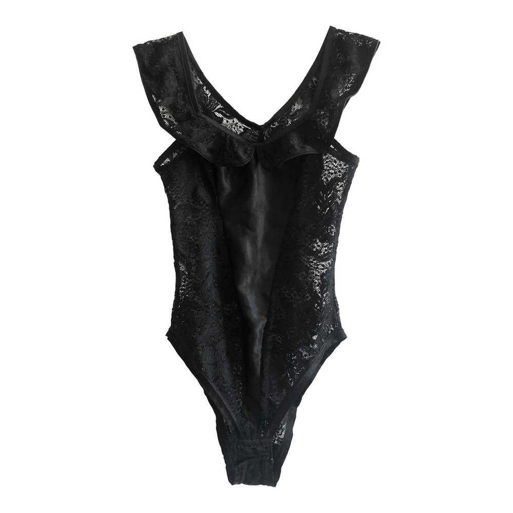 Lace bodysuit - Black lace and satin bodysuit - Gem