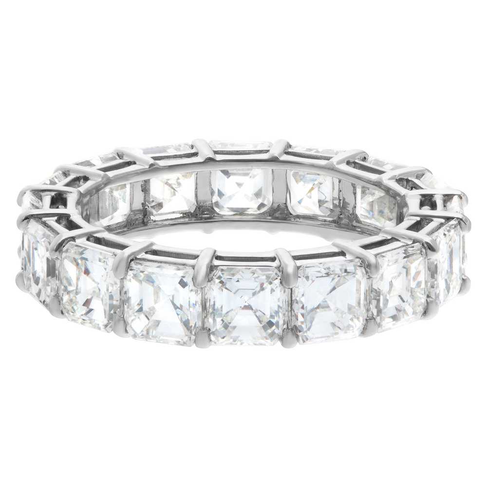 Diamond eternity band  asscher cut in platinum wi… - image 11