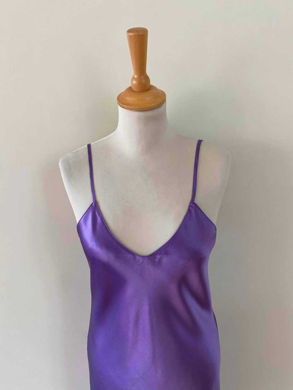 Silk nightie - Purple lilac silk satin nightie, t… - image 4