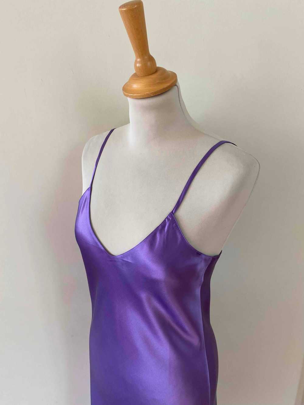 Silk nightie - Purple lilac silk satin nightie, t… - image 5