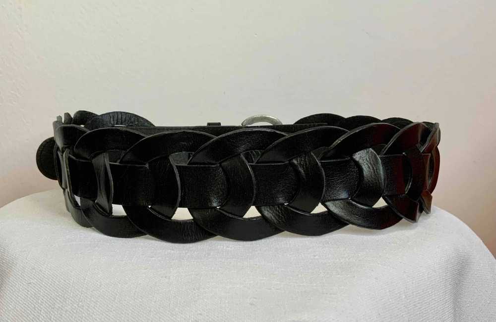 Leather belt - Black buffalo leather belt, brand … - image 2