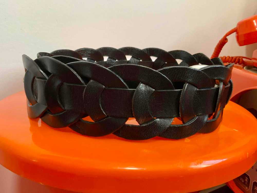 Leather belt - Black buffalo leather belt, brand … - image 6