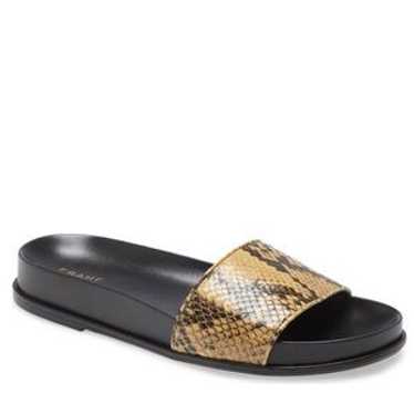 Frame Le Osborne Python-Embossed Leather Slides - image 1