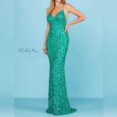Scala Sequin Gown. Mermaid Style With Spaghetti S… - image 1
