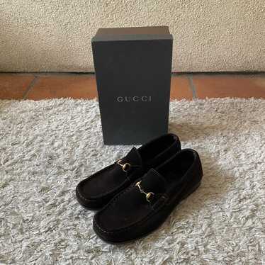 Gucci Suede Dress Loafers Horsebit Classic - image 1