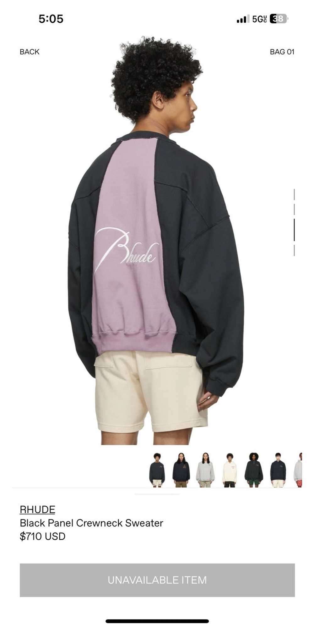 Rhude RHUDE Black Panel Crewneck Sweatshirt - image 11