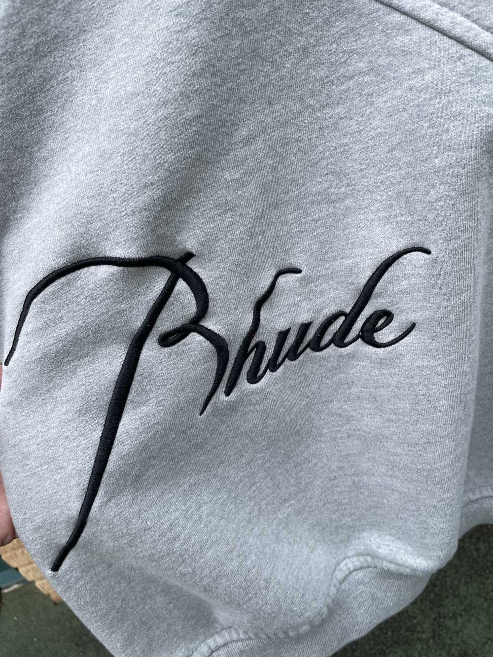Rhude RHUDE Grey Quarter Zip Sweatshirt with pock… - image 10