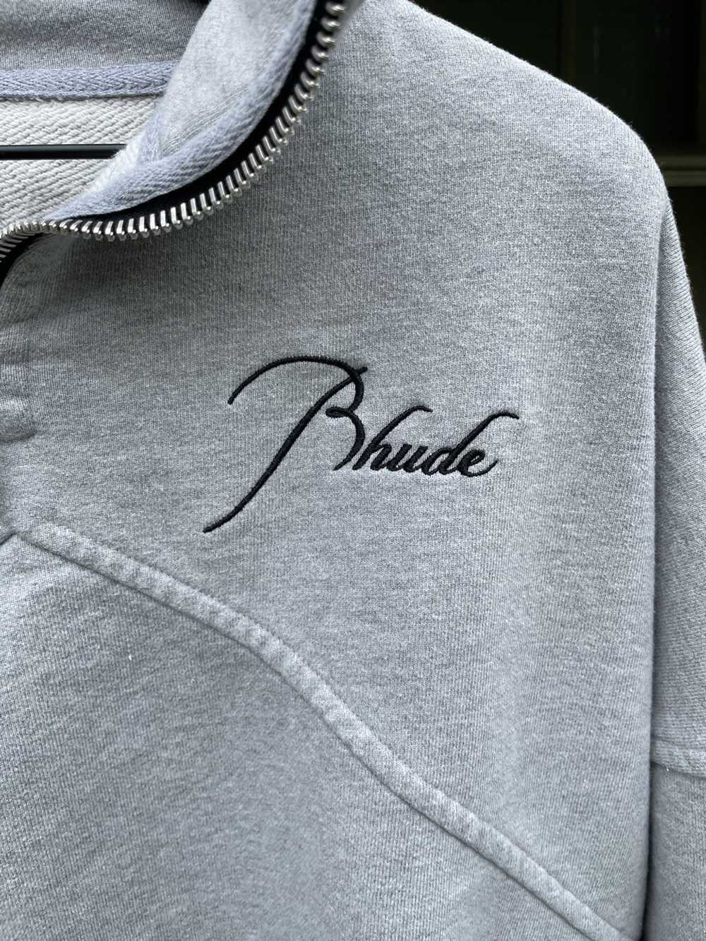 Rhude RHUDE Grey Quarter Zip Sweatshirt with pock… - image 2