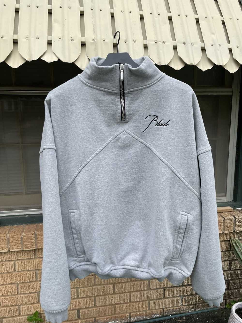 Rhude RHUDE Grey Quarter Zip Sweatshirt with pock… - image 5
