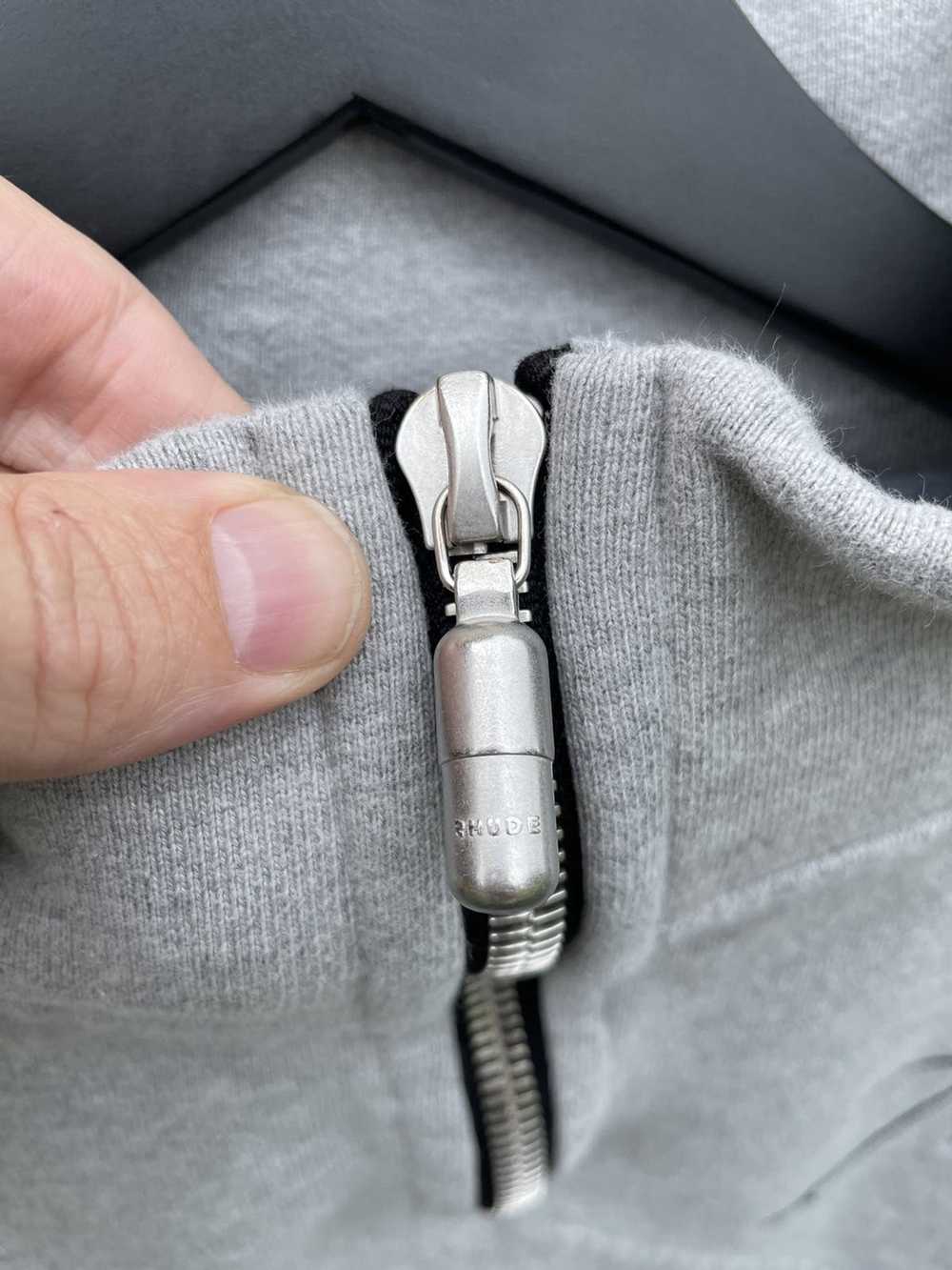 Rhude RHUDE Grey Quarter Zip Sweatshirt with pock… - image 6
