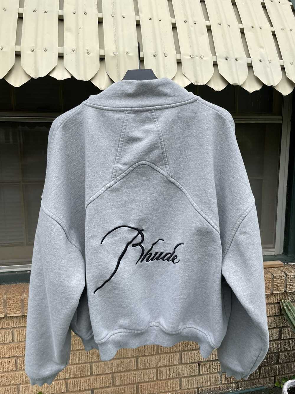 Rhude RHUDE Grey Quarter Zip Sweatshirt with pock… - image 8