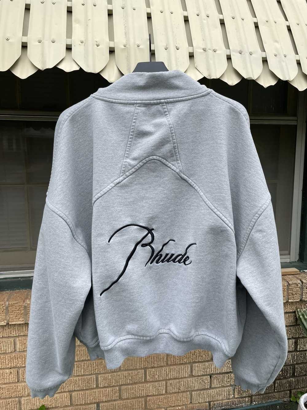 Rhude RHUDE Grey Quarter Zip Sweatshirt with pock… - image 9