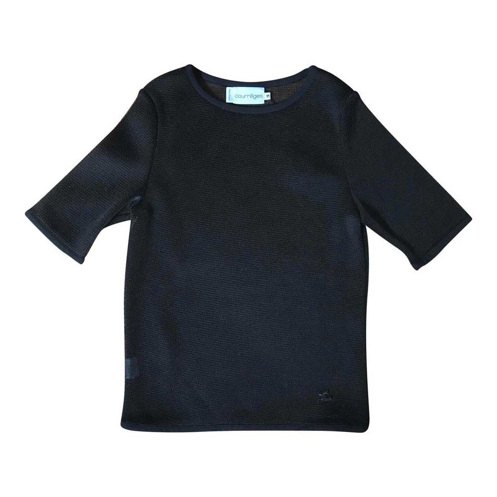 Top Courreges - Courrèges t-shirt, black honeycom… - image 1