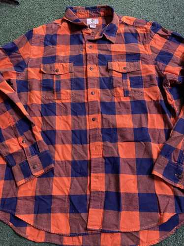 Timberland Timberland Mens Flannel Orange Blue Sz 