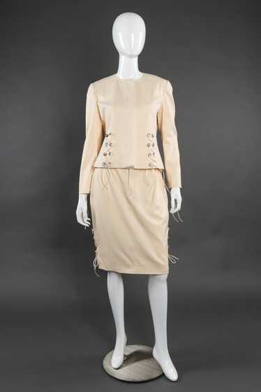 JOHN GALLIANO Mother of Pearl Jacket & Skirt Suit