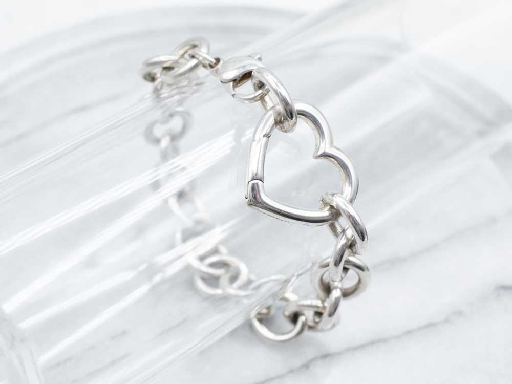 Sterling Silver Heart Link Bracelet - image 3