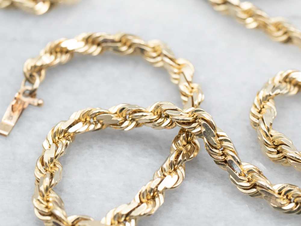 Heavy Gold Rope Twist Chain Necklace - image 2