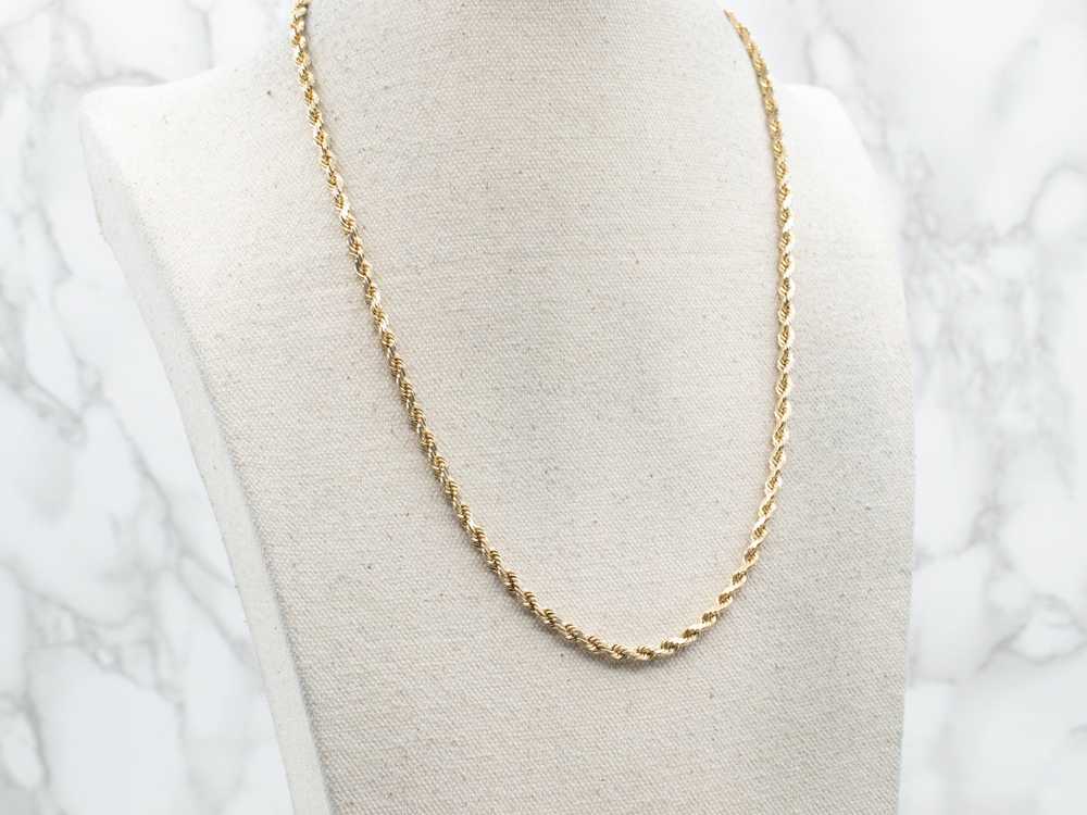 Heavy Gold Rope Twist Chain Necklace - image 5